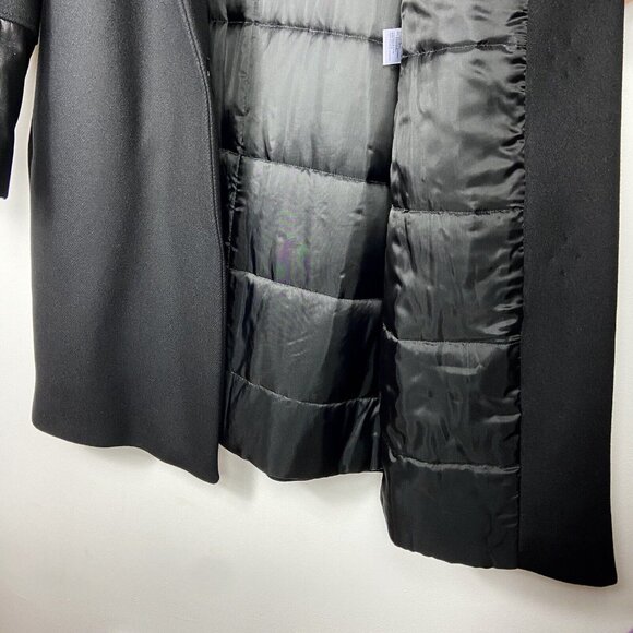 NEW Akris Punto Insulated Wool Blend Car Coat Sz 10 MSRP $1,690 Pleather Wrists - Picture 8 of 11